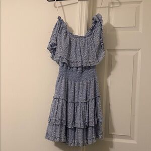 Forever 21 Blue Floral Ruffle Mini Dress